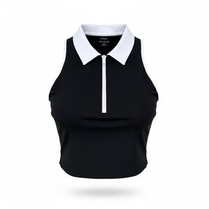 NWT Abercrombie & Fitch YPB Sculpt Lux Collard Tank Top - Size XXL - Black/White